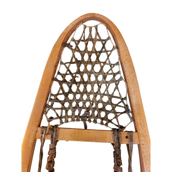 Vintage Wooden Snowshoe With Rawhide Lacing Made In Canada 10" x 36" Traditional - Picture 8 of 13